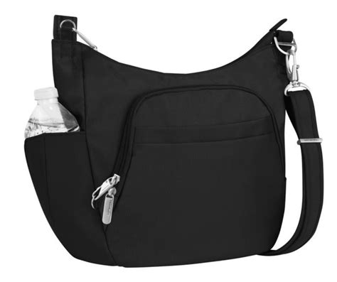 travelon classic rfid blocking anti-theft crossbody bucket bag black|travelon crossbody bag for women.